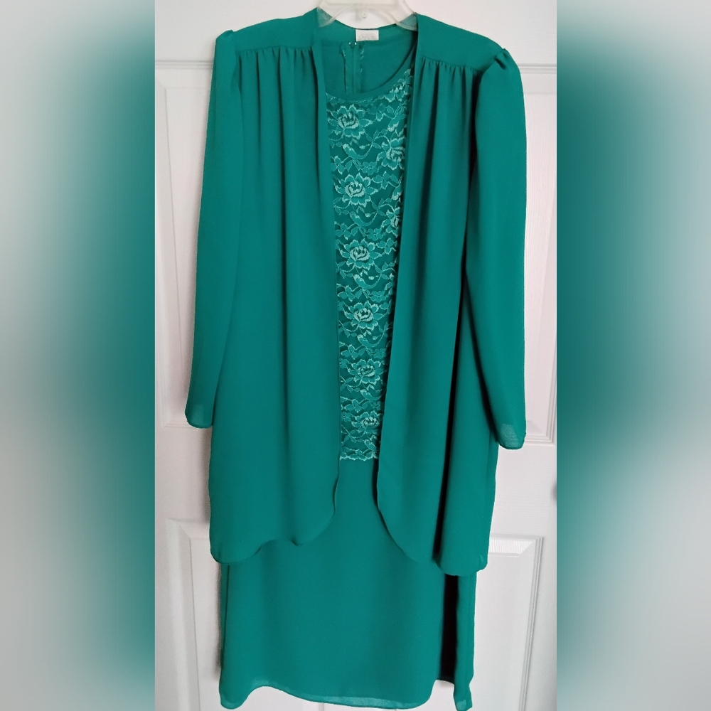 Teal 2pc Lace Dress by Bonnell
